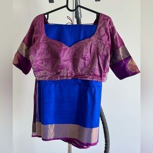 Brand new Nalli pure Kanchipuram saree with designer stitch blouse